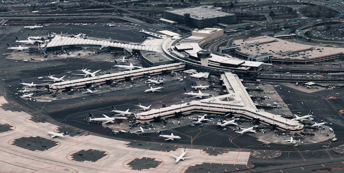 landscape aerial photography of airport nature